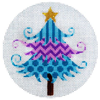 click here to view larger image of Purple and Blue Christmas Tree (hand painted canvases)