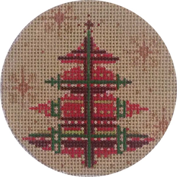 click here to view larger image of Red and Green Plaid Tree Ornament (hand painted canvases)