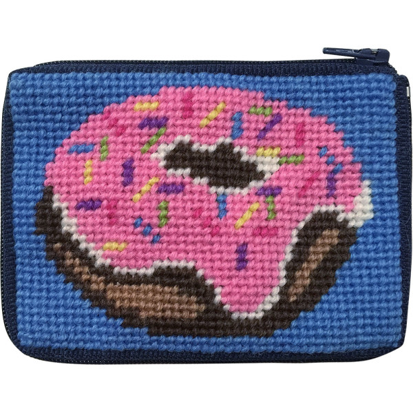 click here to view larger image of Pink Donut Coin Case (needlepoint kits)