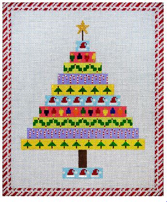 click here to view larger image of Christmas Tree of Ribbons (hand painted canvases)