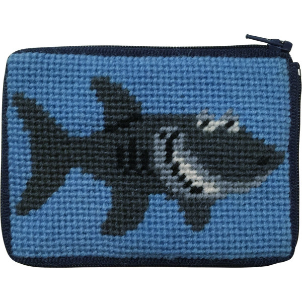 click here to view larger image of Shark Coin Case (needlepoint kits)