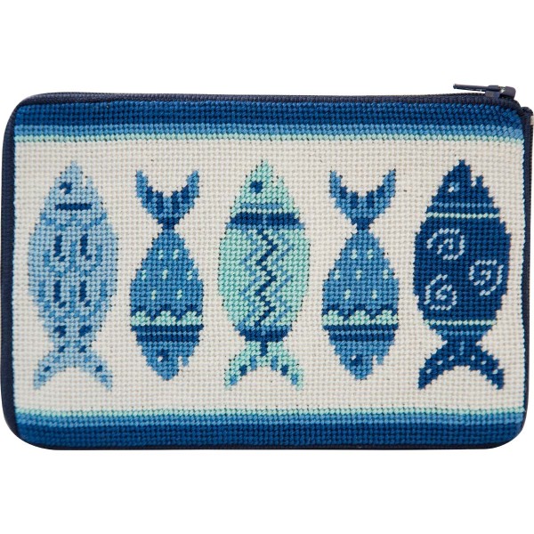 click here to view larger image of Blue Fishes Purse (needlepoint kits)