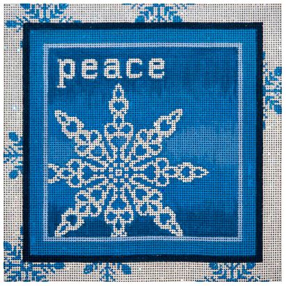 click here to view larger image of Peace Snowflake (hand painted canvases)