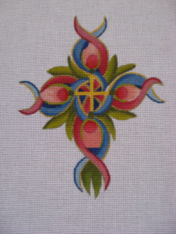 click here to view larger image of Medium Heraldry Cross (hand painted canvases)