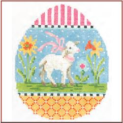 click here to view larger image of Spring Lamb Egg (hand painted canvases)