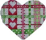 click here to view larger image of Pink/Green Woven Ribbon Mini Heart (hand painted canvases)
