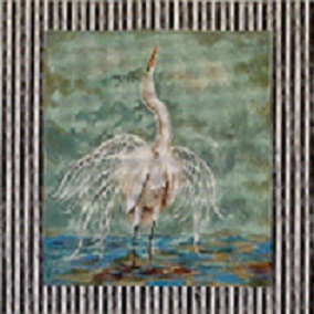 click here to view larger image of Egret (hand painted canvases)