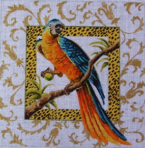 click here to view larger image of Blue/Orange Parrot (hand painted canvases)