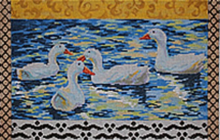 click here to view larger image of White Ducks (hand painted canvases)