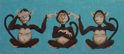 click here to view larger image of 3 Monkeys - See No Evil Hear No Evil Speak No Evil (hand painted canvases)