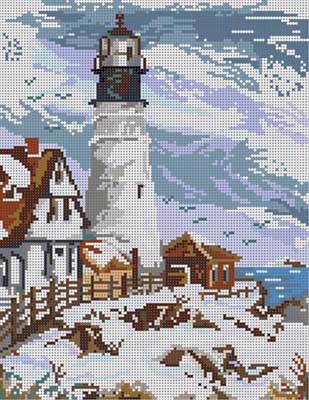 click here to view larger image of Winter Lighthouse (hand painted canvases)