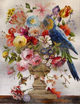 click here to view larger image of Parrot/Floral (hand painted canvases)