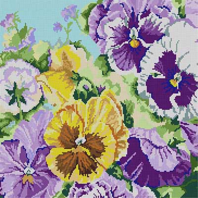 click here to view larger image of Pansies (hand painted canvases)