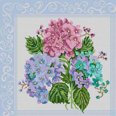 click here to view larger image of Hydrangea (hand painted canvases)