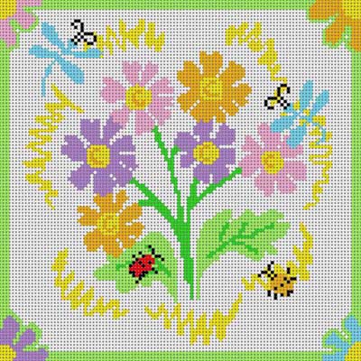 click here to view larger image of Daisy And Dragonflies (hand painted canvases)