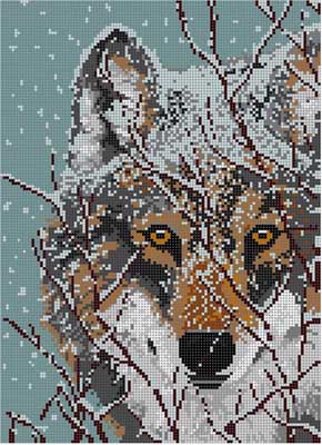 click here to view larger image of Wolf (hand painted canvases)