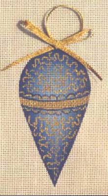 click here to view larger image of Blue/Gold Ornament (hand painted canvases)
