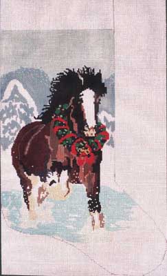 click here to view larger image of Clydesdale Stocking (hand painted canvases)