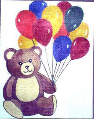 click here to view larger image of Teddy Bear With Balloons (hand painted canvases)
