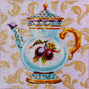 click here to view larger image of Plum Teapot (hand painted canvases)
