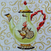 click here to view larger image of Seashell Teapot (hand painted canvases)