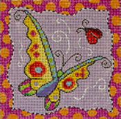 click here to view larger image of Whimsy Yellow Butterfly (hand painted canvases)