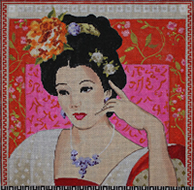 click here to view larger image of Oriental Lady (hand painted canvases)