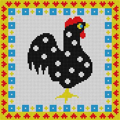click here to view larger image of Chicken With Border (hand painted canvases)