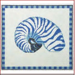 click here to view larger image of Armored Nautilus In Ocean Blue - 13ct (hand painted canvases)