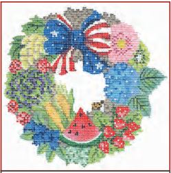 click here to view larger image of Summer Independence Wreath (hand painted canvases)