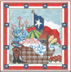 click here to view larger image of Texas Picnic Basket (hand painted canvases)