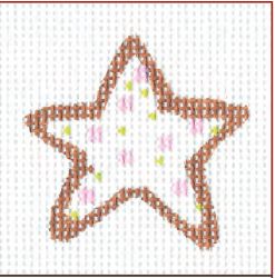 click here to view larger image of Pink Sprinkle Star Cookie Square (hand painted canvases)