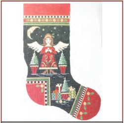 click here to view larger image of Midnight Angel Stocking (hand painted canvases)
