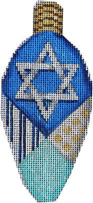 click here to view larger image of Large Hanukkah Light Bulb (hand painted canvases)