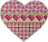 click here to view larger image of Pink Lattice/Hearts/Plaid Heart (hand painted canvases)