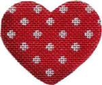 click here to view larger image of Red Polka Dot Mini Heart (hand painted canvases)