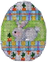 click here to view larger image of Bunny Plaid Carrot Mini Egg (hand painted canvases)