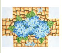 click here to view larger image of Hydrangea Doorstop (hand painted canvases)