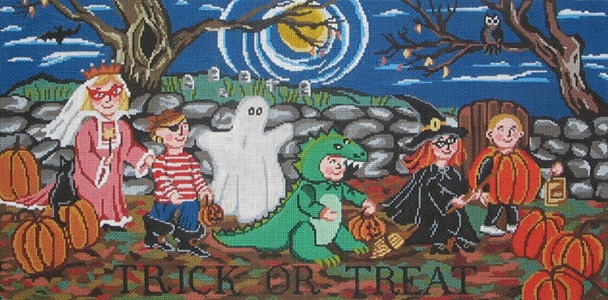 click here to view larger image of Trick Or Treat (hand painted canvases)