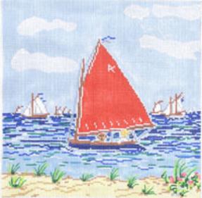 click here to view larger image of Mimis Sailboat (hand painted canvases)