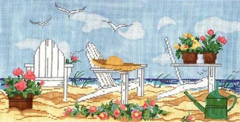 click here to view larger image of Spring Adirondack Chairs (hand painted canvases)