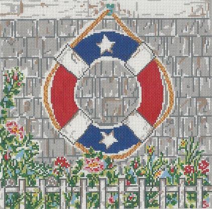 click here to view larger image of Red/White/Blue Nautical (hand painted canvases)
