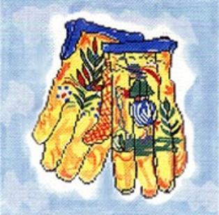 click here to view larger image of Quimper Gloves (hand painted canvases)