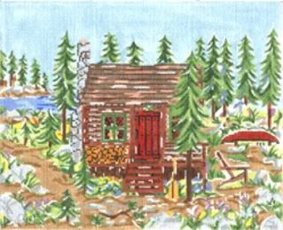 click here to view larger image of Mountain Cabin (hand painted canvases)