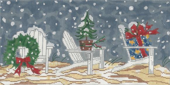 click here to view larger image of Winter Adirondack Chairs (hand painted canvases)