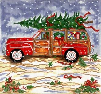 click here to view larger image of Christmas Woody - 18ct (hand painted canvases)
