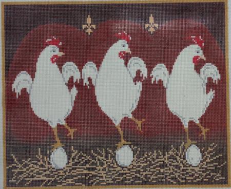click here to view larger image of Dancing Chickens (hand painted canvases)
