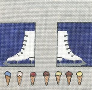 click here to view larger image of Ice Skates/Ice Cream (hand painted canvases)
