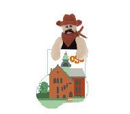 click here to view larger image of Oklahoma State With Cowboy Mini Sock (hand painted canvases)