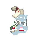 click here to view larger image of Norway Fjords With Polar Bear Mini Sock (hand painted canvases)